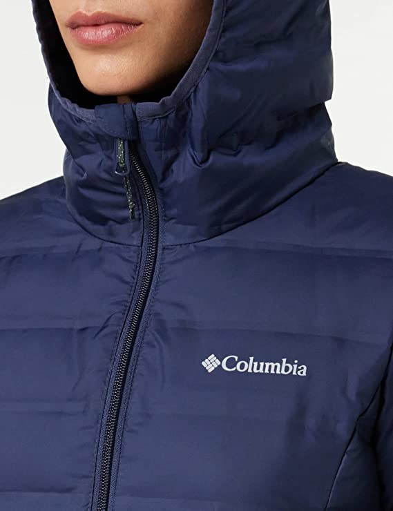 Navy Blue Columbia Lake 22 Down Long Hooded Jacket Autumn Winter