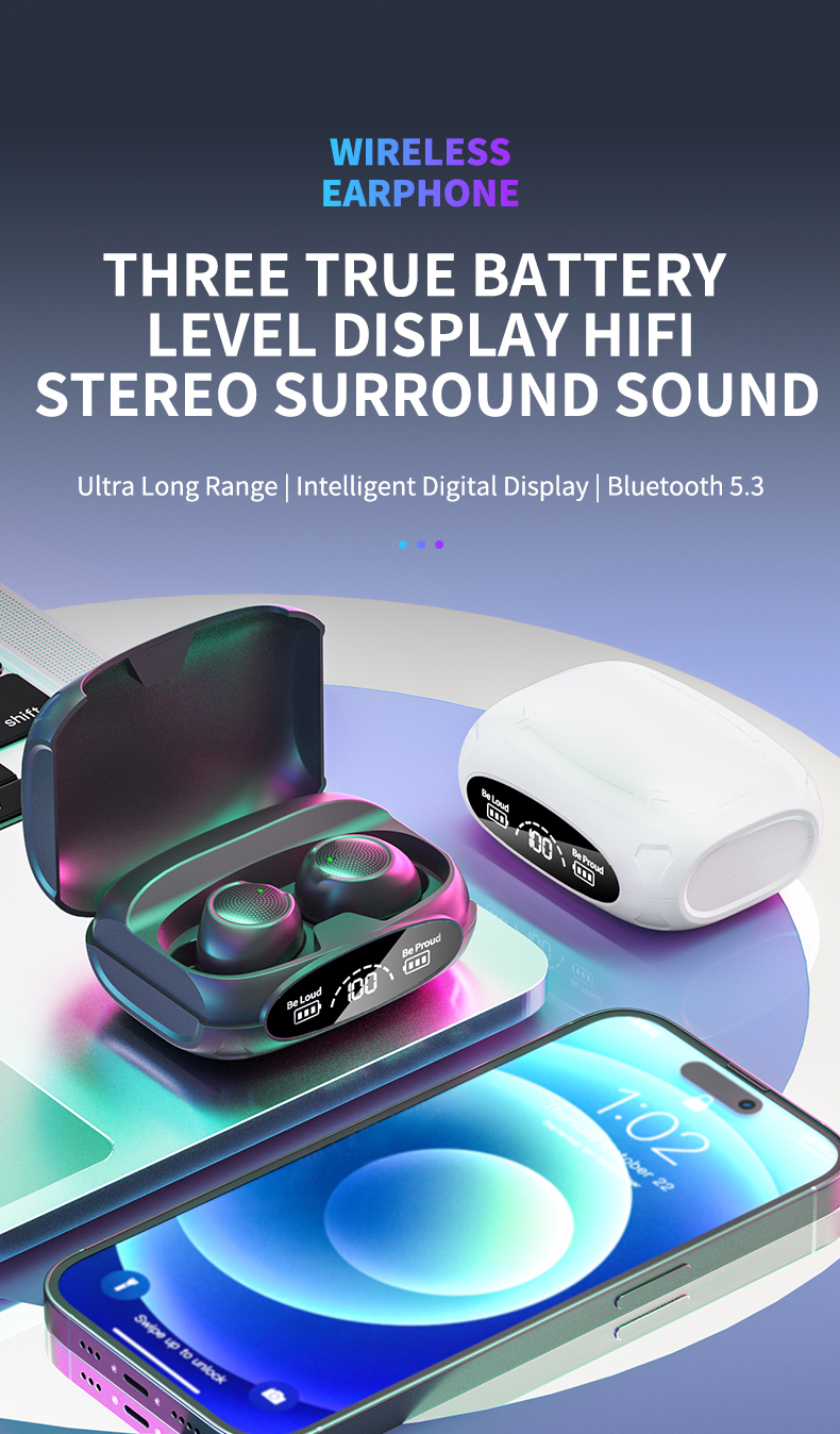 Sport Bass Voice Noise Cancelling HIFI Earphone Wireless Stereo Headset for All Phones