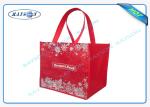 Handle Red 100% Virgin Polypropylene PP Non Woven Shopping Bag Silkscreen