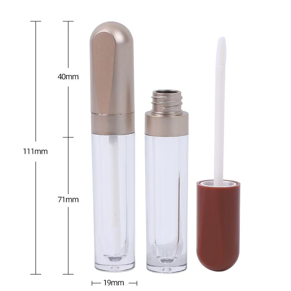 Plastic round 4.5ml lip glaze tube electroplating ring color can be customized