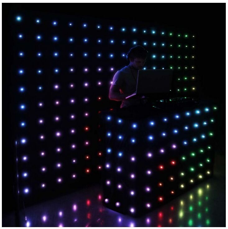 LED Vision Curtain For Bar Event Night Club Video Curtain Stage Equipment Backdrop Cloth Church Party