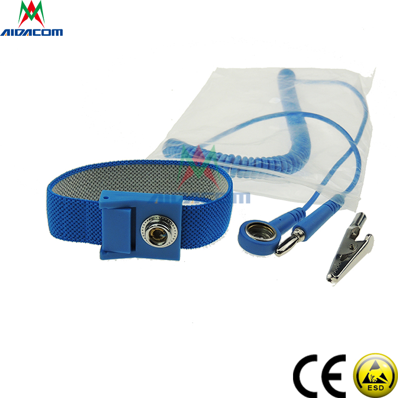 Stainless Steel Back Plant 1.8m PU Anti Static ESD Bracelet