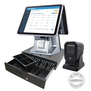 Wholesale 250CD/M2 Dual Screen 1920x1080 TFT Supermarket Cashier With Printer from china suppliers
