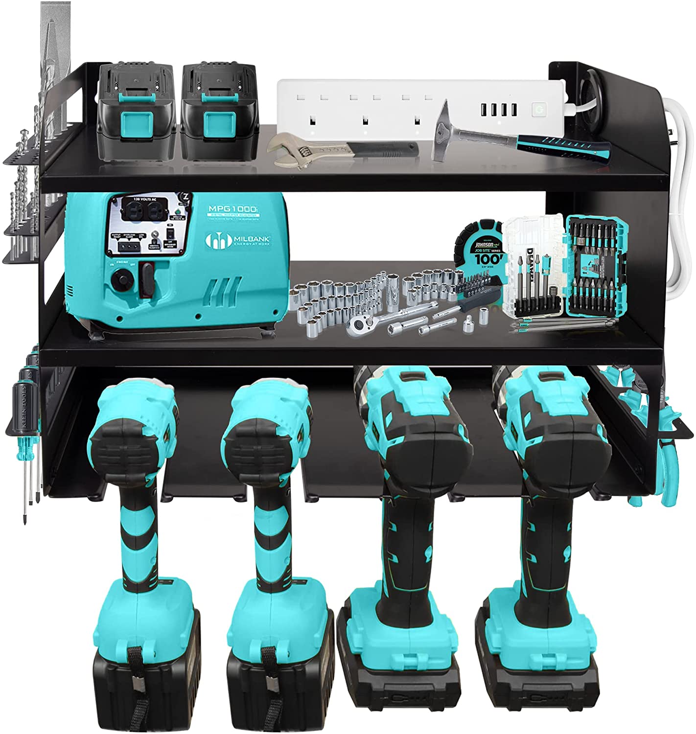 Wall Mounted Metal Drilling Power Tool Storage Racks for Maximum Space Utilization