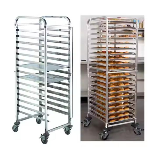 Hotel Restaurant Stainless Steel Tray Rack Trolley Pan 400*600mm Bakery Oven