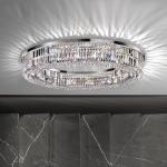 Square Round K9 Crystal Flush Mount High Ceilings Chandeliers ODM