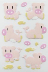 Wholesale PVC Pink Cute Puffy Animal Stickers Sheets 3D Porkling Dimension Fashionable from china suppliers