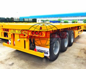 Wholesale 40 Ton Payload Three Axle Flatbed Semi Trailer 40ft Long 12R22.5 Tubeless Tire from china suppliers