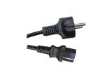 Outdoor Extension Power Cord European Plug Black Pvc Material Vde Standard