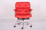 Genuine Leather Red Conference Room Chairs , Modern Office Chair With Wheels