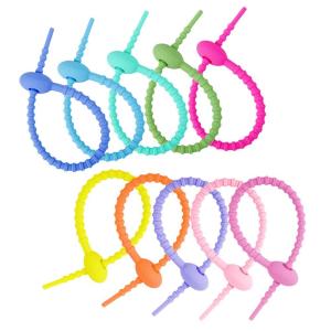 Wholesale Reusable Silicone Cable Twist Ties Bread Tie Bag Sealing Clip Silicone Management Ties Cord Organizer For Car Home Offic from china suppliers