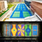Indoor & Outdoor Eco-Friendly Semi-Prefabricated Elastic Sports Court Basketball