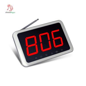 China Wireless  wall fixed or desktop 433.92Mhz one group 3 digits call number monitor screen with silver aluminum frame on sale