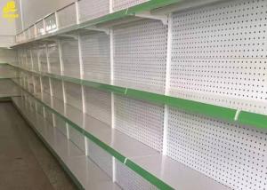 Wholesale Holes Middle Back Panel Grocery Store Display Shelves Cream White Colour 1.4M High from china suppliers
