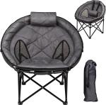 Folding Moon Chair - Large Saucer UFO Chair with Collapsible Metal Frame, Moon