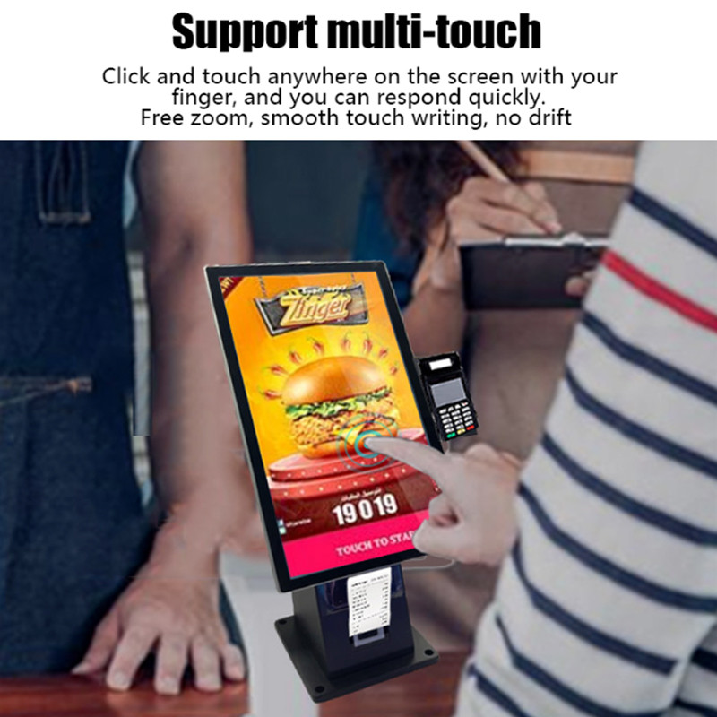 15.6" 21.5" Desktop Capacitive Touch Screen Self Service Order Fast Food Kiosk