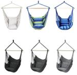 Hammock Chair Hanging Rope Swing - Max 500 Lbs - 2 Cushions Included - Steel