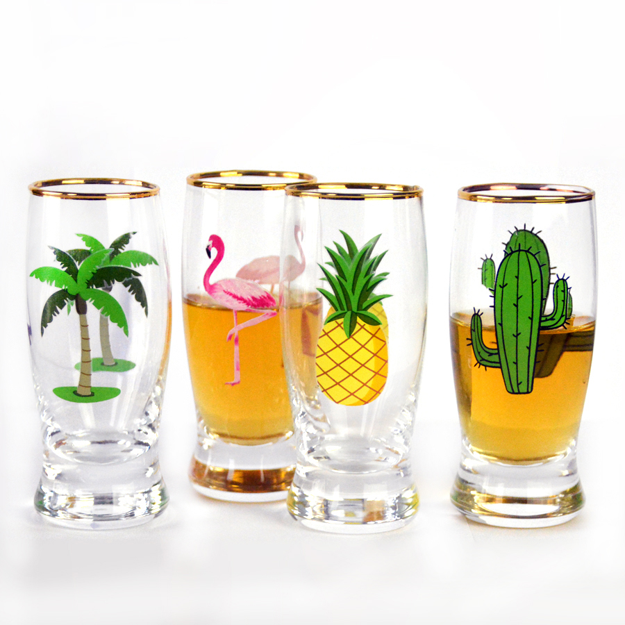 Monstera Leaf 16 Oz Beer Glasses With Color Decal
