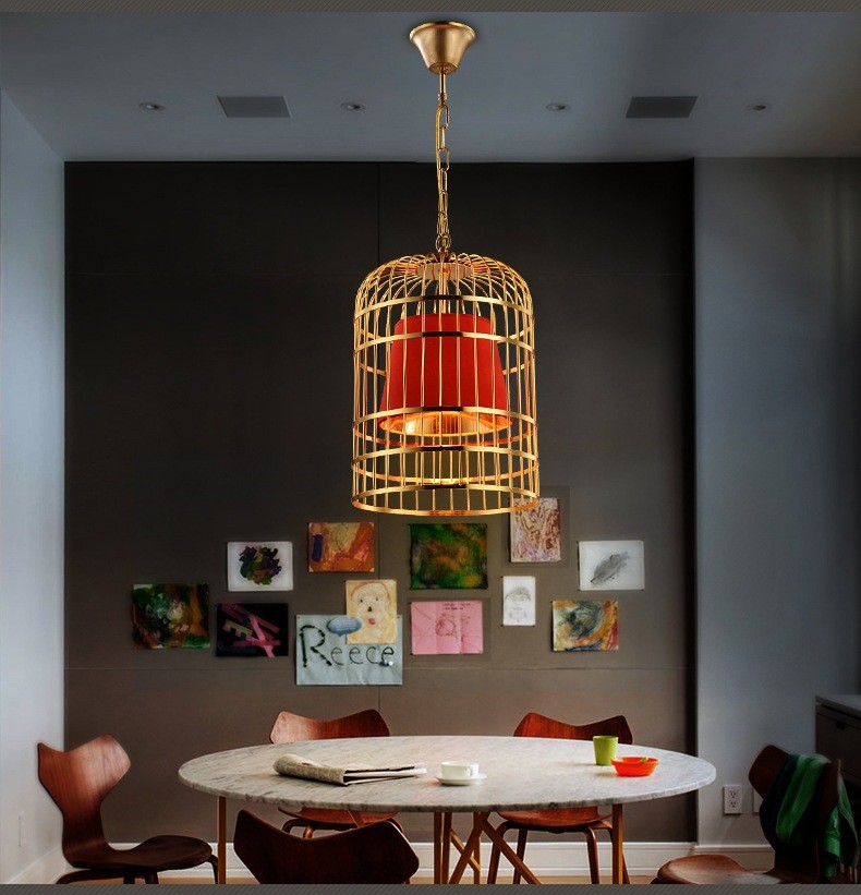 Chinese Bird Cage Light Living Room Restaurant Dining Room cage chandelier（WH-VP-136)