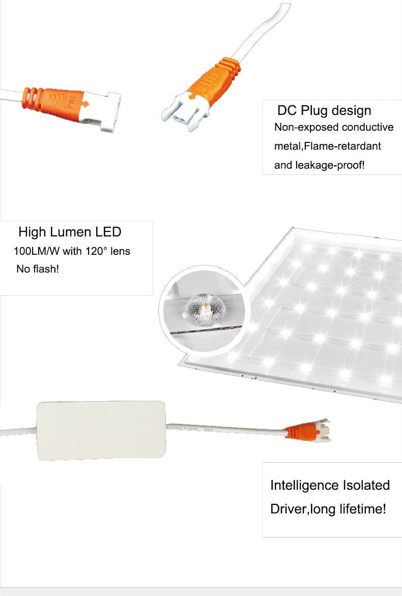 Home Office Lighting Solution SKD CKD Backlight LED Panel 36W 48W 60W in 3000k-6000k