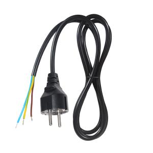 Wholesale 16a 250v Power Cord Schuko Plug H05vv F Vde H05vv-f European Eu 3 Pin Kema-keur Cable Strip End from china suppliers