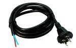 Deluxe standard 2pin black white power cable with stripped end 0.5m-10m copper
