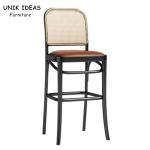 French Bistro Rattan Cafe Bar Stools White Rattan Counter Height Bar Stools With