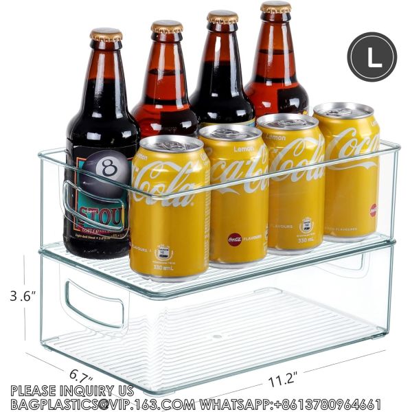 Clear Storage Bins Stackable Plastic Containers For Organizing, 8 PACK Multi-Size Organizer Bins For Freezer Pantry
