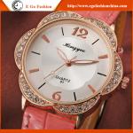 Woman Watch Luxury Imitation Diamond Watch Rose Flower PU Leather Watch Female