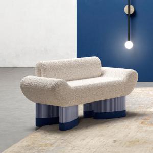 Wholesale Fabric Leisure Chair Solid Wood Retro Stripe Leisure Chair Lazy Arm Chair from china suppliers