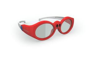 Wholesale Custom Kids Lcd Lenses DLP Link 3D Glasses For TV Red Frame 120Hz from china suppliers