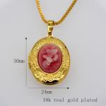 design fashion Vintage Oval Locket Pendants jewelry 18k gold plating Put in