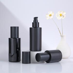 Wholesale Facial Cleanser Glass Collar Material 30ml 50ml 100ml Perfume Bottle Black Frosted Cosmetic Makeup Packaging Vendors from china suppliers