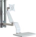 White medical monitor trolley arm with 4 inch universal casters