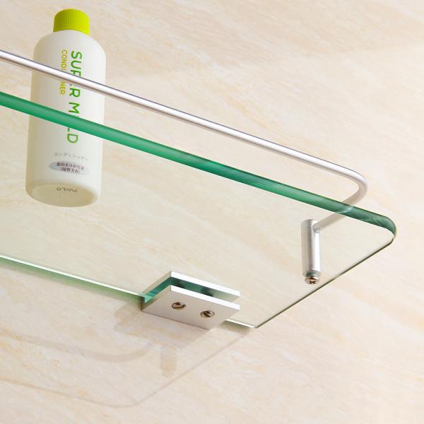 Stainless Steel Bathroom Shelf 6mm Tempered Glass for Living Room/Bathroom