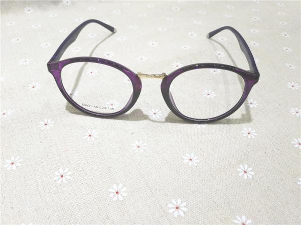 80031-C6 Shiny Purple Color Acetate Temple TR90 Material Optical Eyeglasses