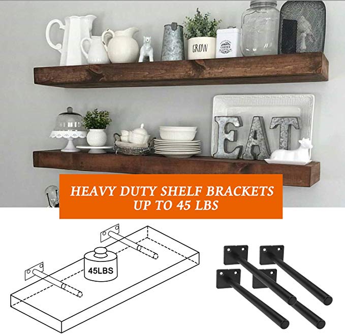 Sturdy Metal Shelving Brackets Hidden Floating Wall Structure for Wood Shelf Support
