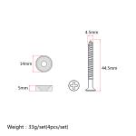 14 MM Bass Neck Screws Set Of 4 Pieces For Durable Bass Guitar Upgrades