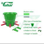 Crash Resistance Animal Feeding Tools White 8 Liter Volume Cattle Lick Buckets