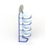 One Side 4 Tiers Flooring Display Stand for Bathroom Sinks