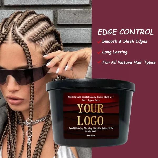 64oz Braid Gel For Braid Twist No Flaking Olive Oil Custom Wholesale Braiding