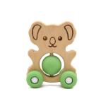 Educational Organic Beech pantone Color Baby Rattle Set Animal Shape