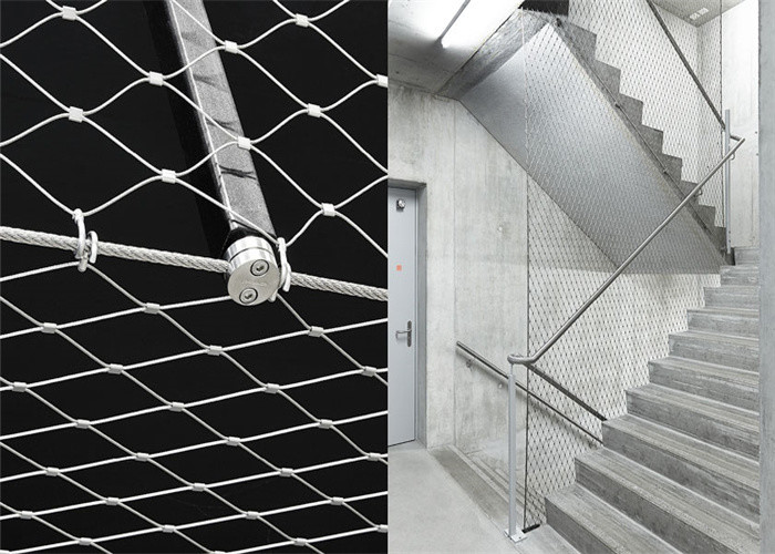 7 X 7 Stainless Steel Ferrule Rope Mesh Light X Tend Cable Mesh 80x80mm