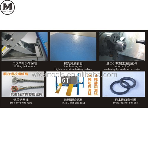 4000kgs Lifting Capacity 4 Post Car Hoist 4720mm Length 2.2KW Motor Power