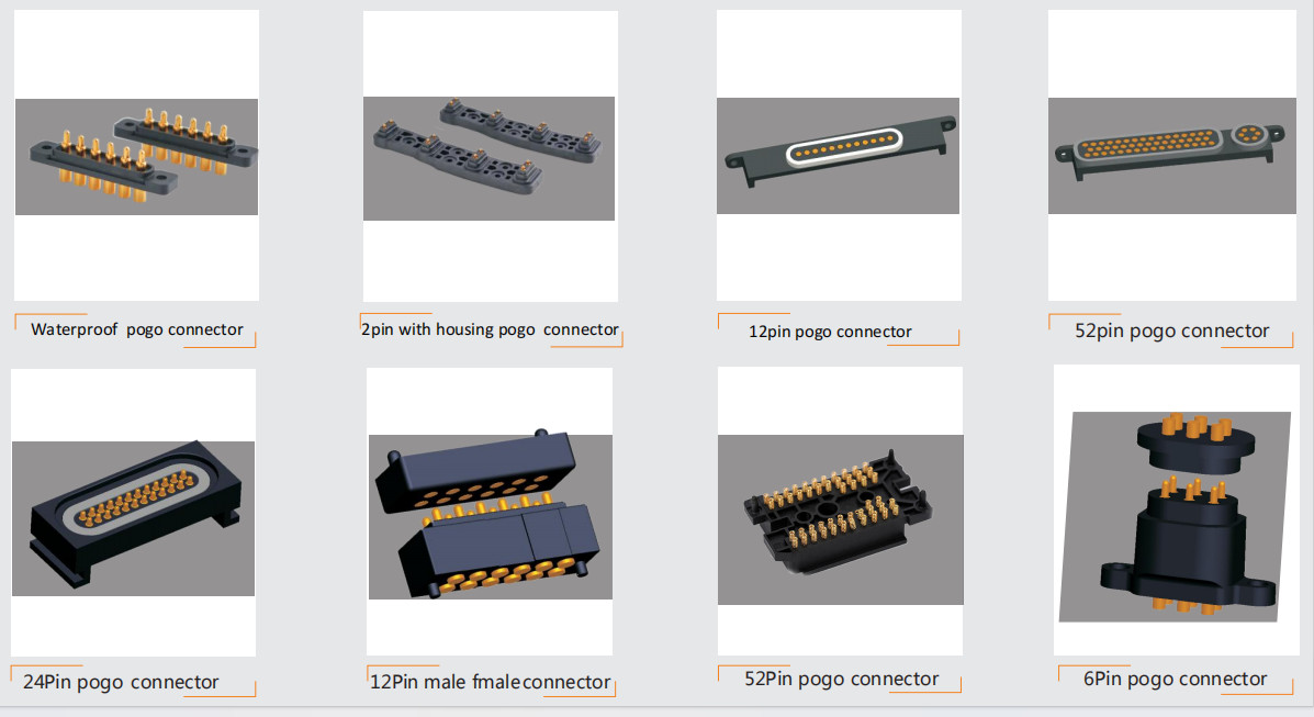 Side Mounted Spring Loaded Connector Customized Pogo Pin Connectors 2.54mm Pitch