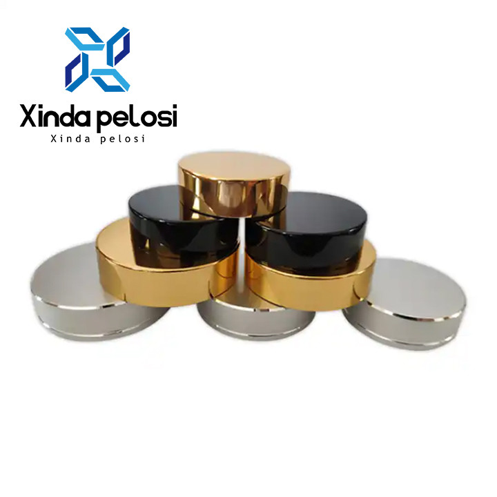 Aluminum Cosmetic Bottle Caps Frosted Acrylic Empty Clear Round Glass Sample Plastic Cream Jar Cap