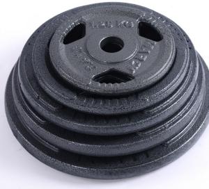 Wholesale dia28mm china factory painted cast iron barbell plate with three handle from china suppliers