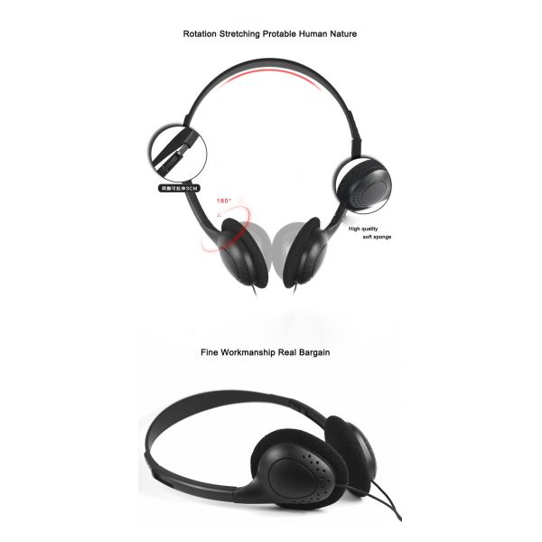 Disposable Noise Cancelling Aviation Headset with 3.5mm Audio Plug and Customized Cord Length