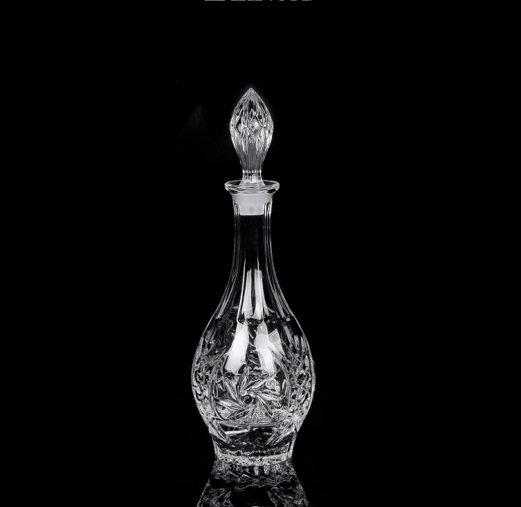 Custom Logo Glass Decanter Stopper for Beverage XO Glass Bottle Drinking Bottle