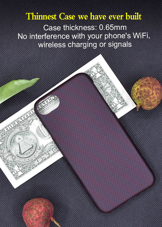 No Color Fading Durable Matte Finish Aramid Fiber Phone Case For iPhone 8